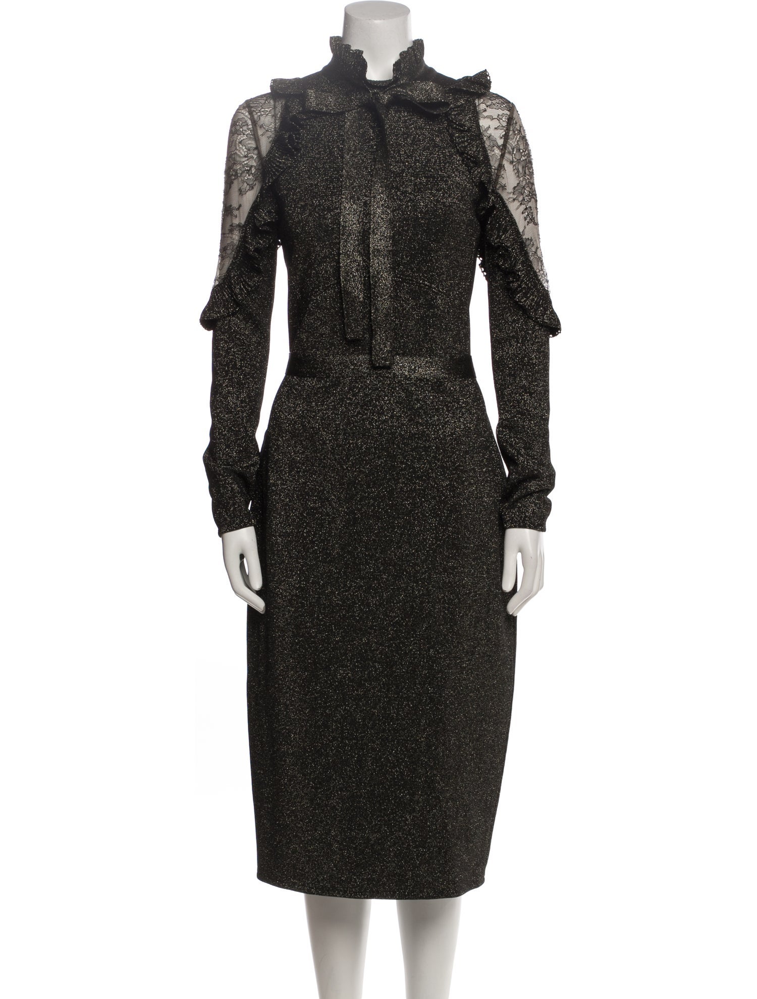 Elie Saab Turtleneck Midi Length Dress