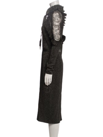 Elie Saab Turtleneck Midi Length Dress