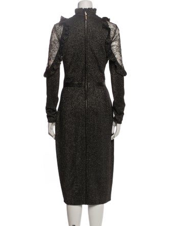 Elie Saab Turtleneck Midi Length Dress