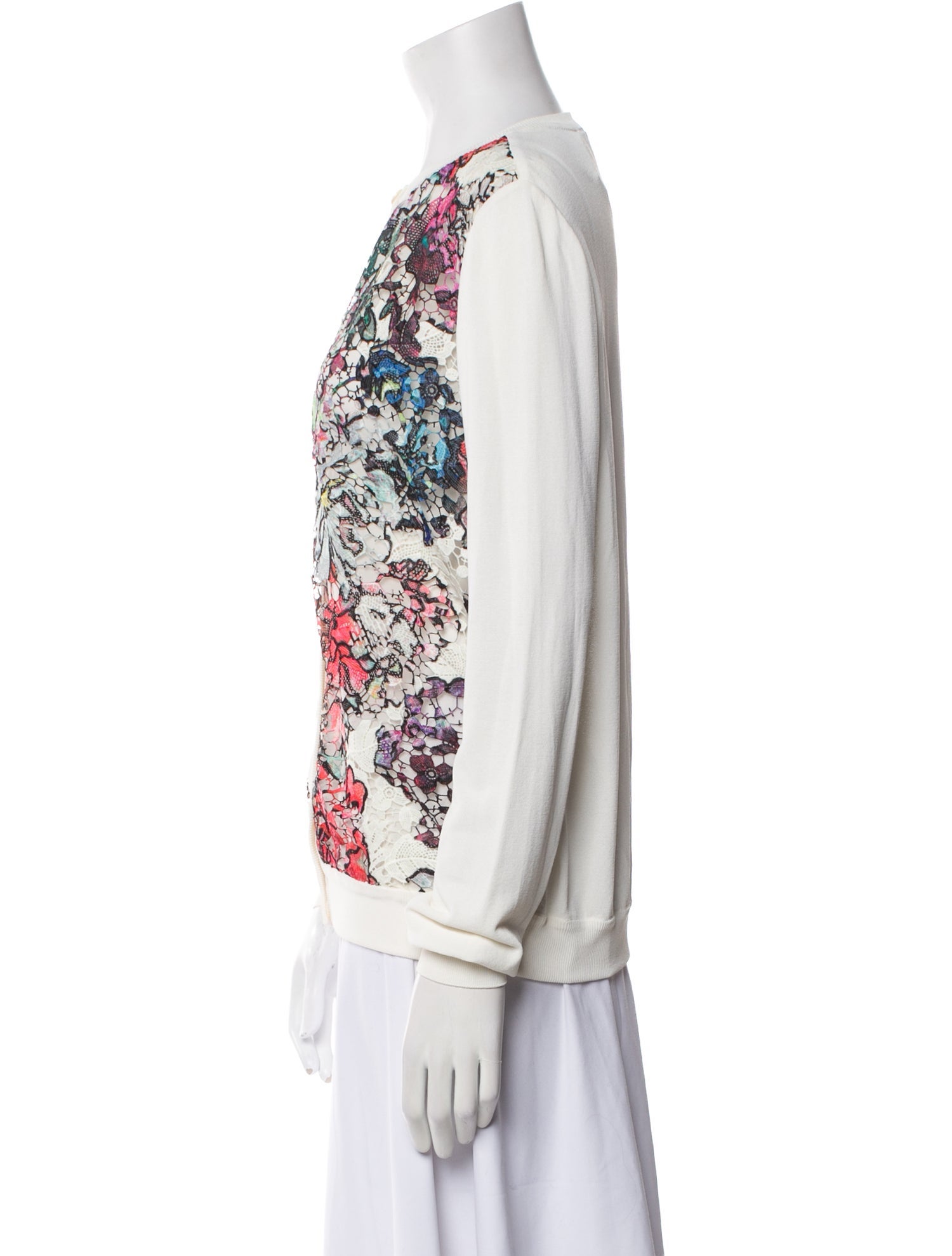 Elie Saab Floral Print Crew Neck Sweater