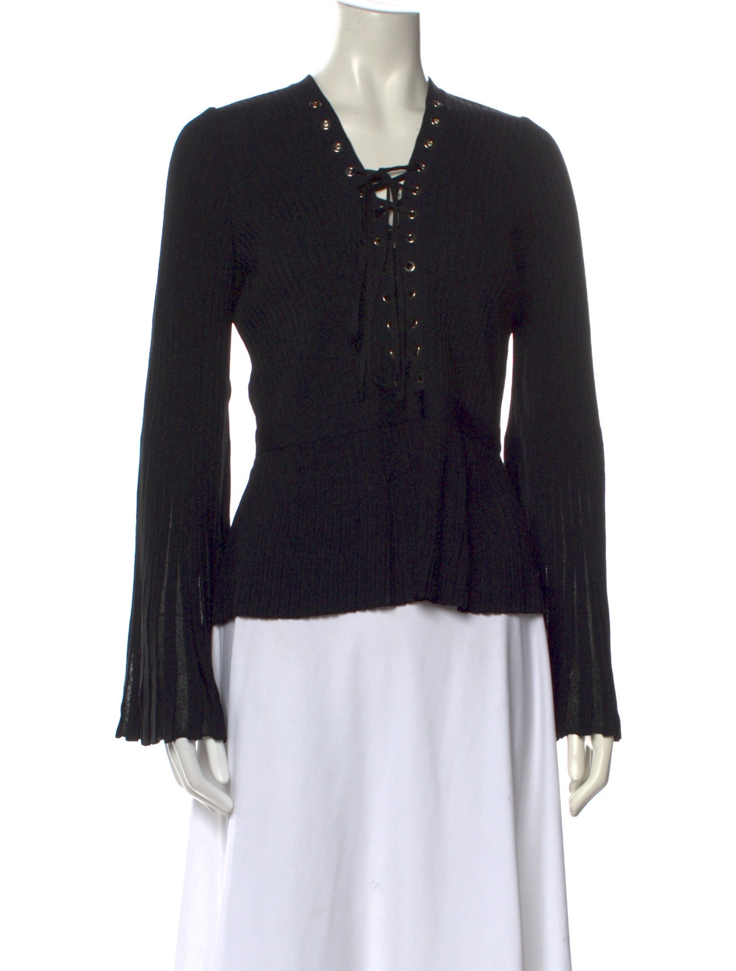 Elie Saab V-Neck Long Sleeve Blouse