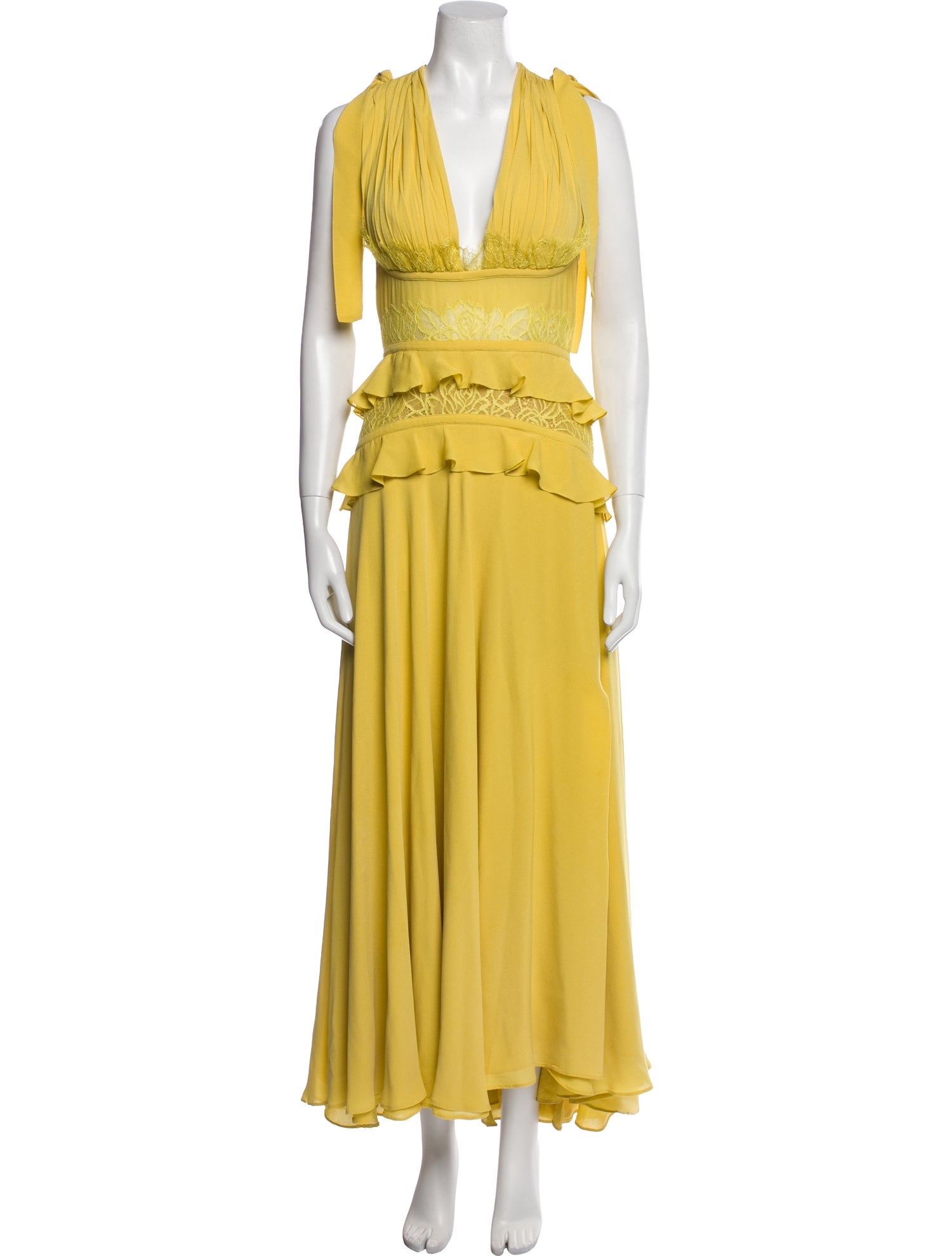 Elie Saab V-Neck Long Dress