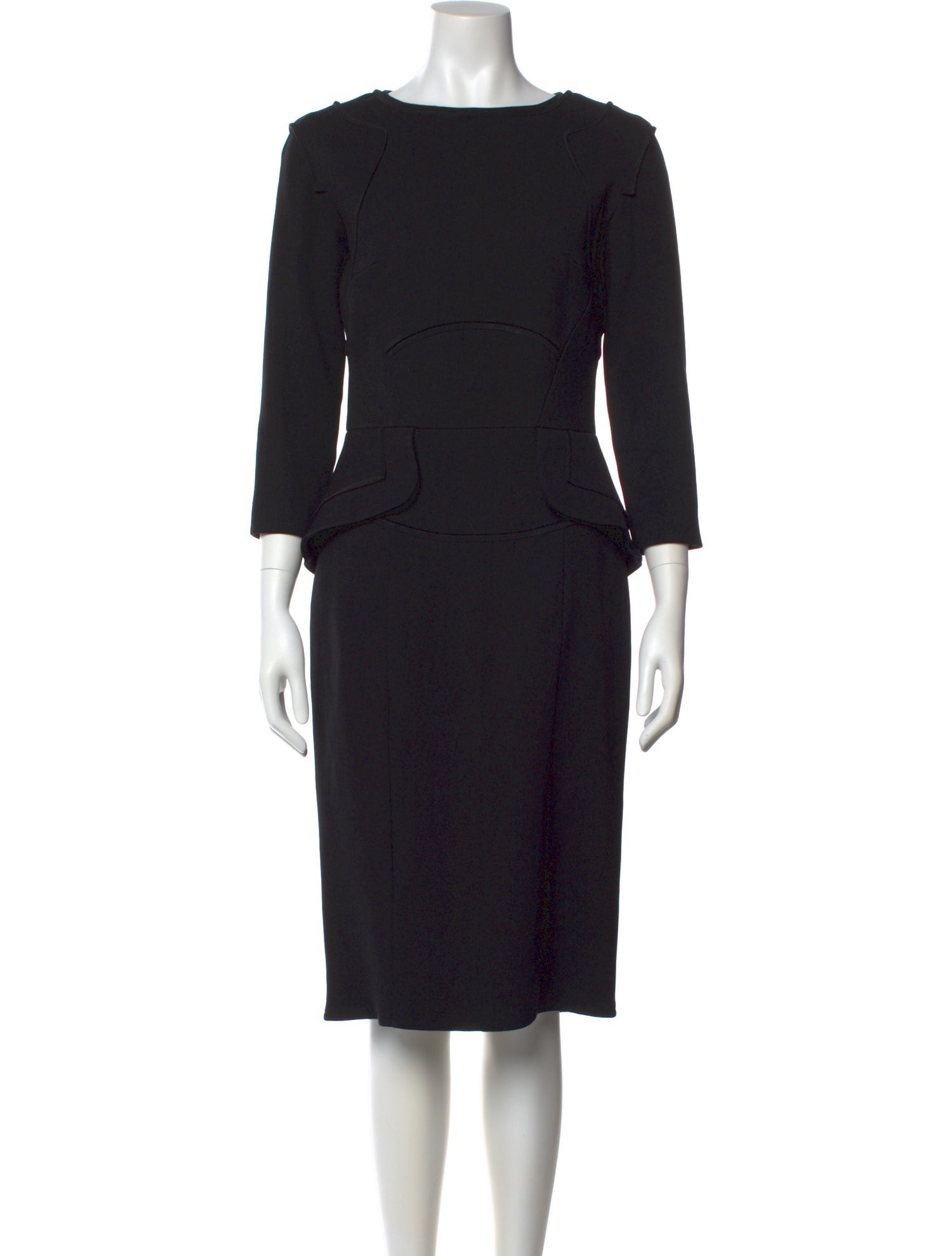 Elie Saab Bateau Neckline Midi Length Dress