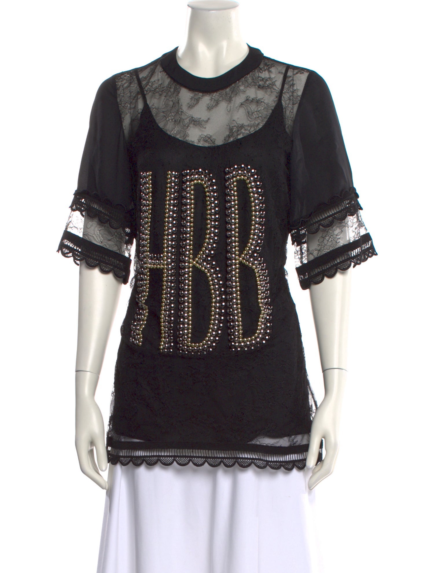 Elie Saab Lace Crew Neck Tunic