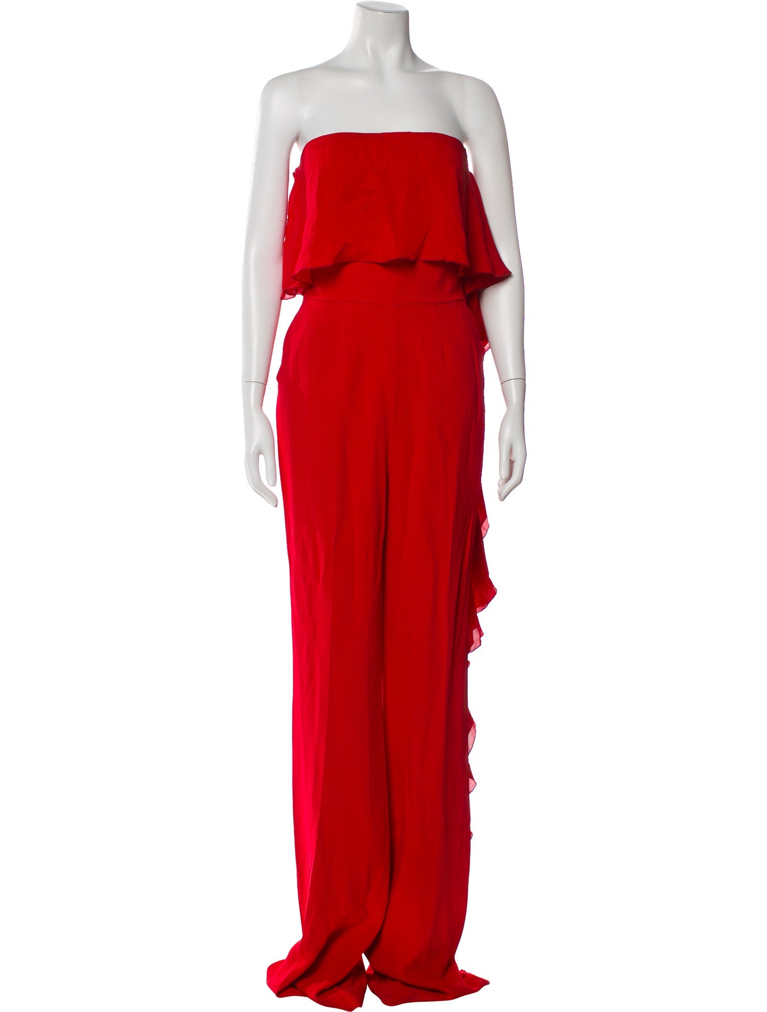 Elie Saab Silk Strapless Jumpsuit