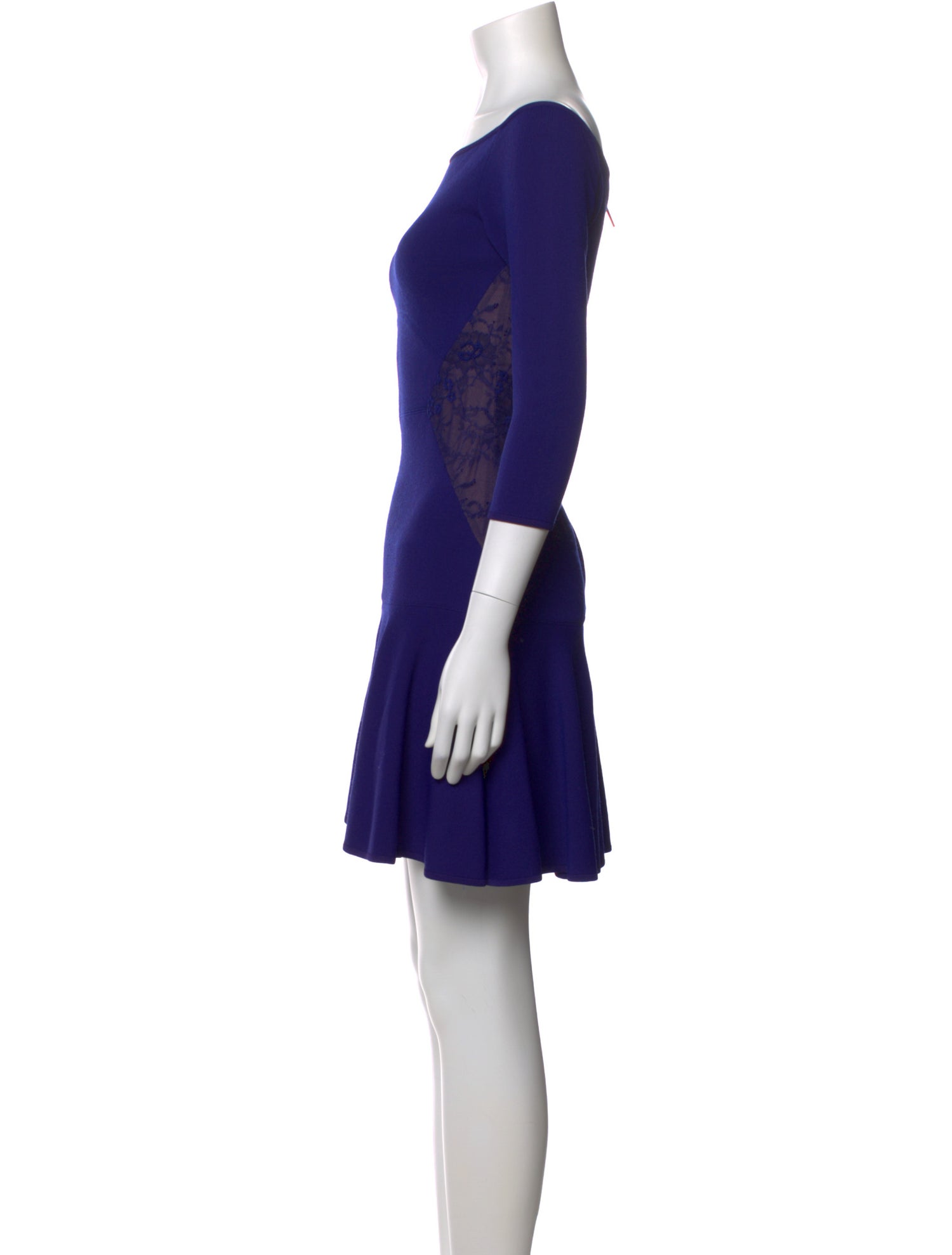 Elie Saab Bateau Neckline Mini Dress