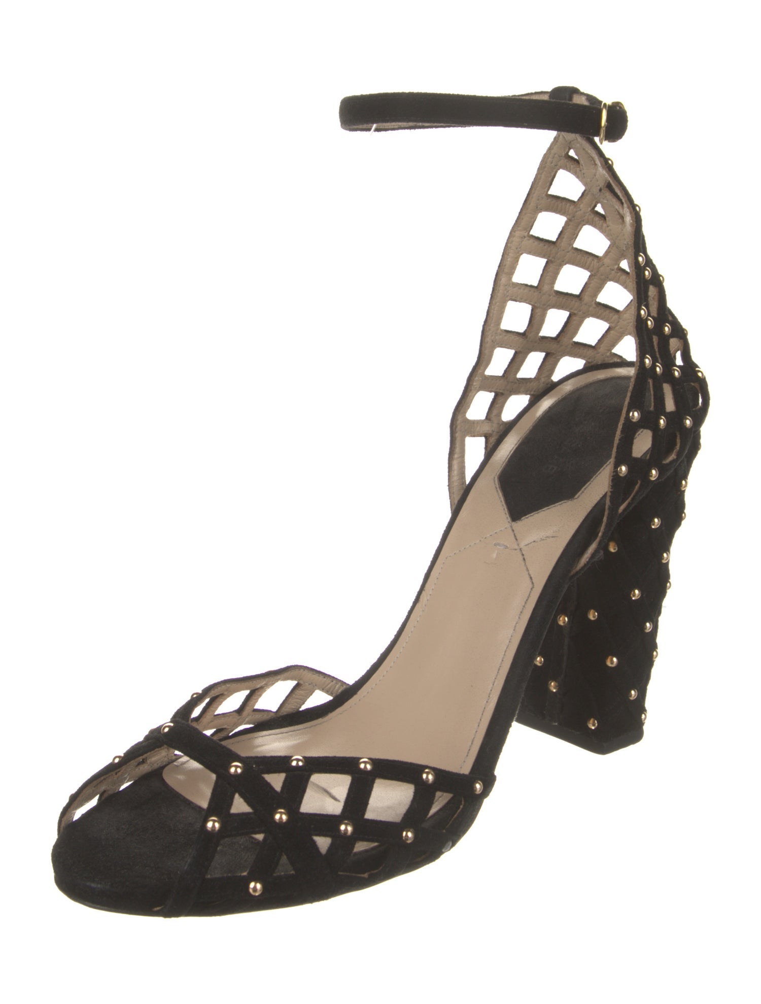 Elie Saab Suede Cutout Accent D'Orsay Pumps