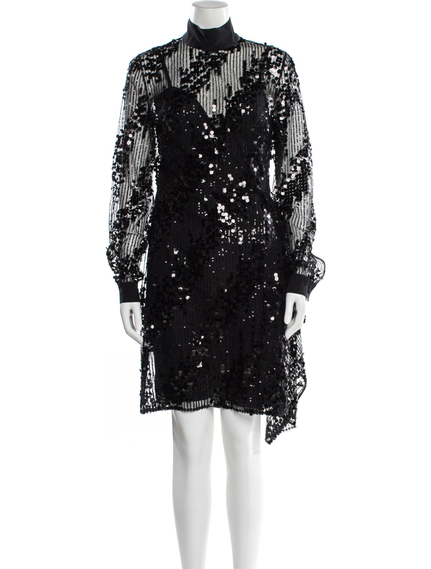 Elie Saab Mock Neck Mini Dress