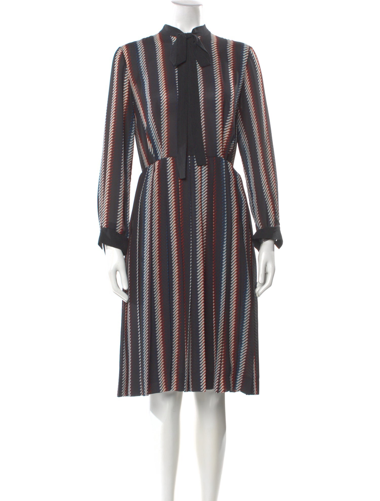 Elie Saab Striped Midi Length Dress
