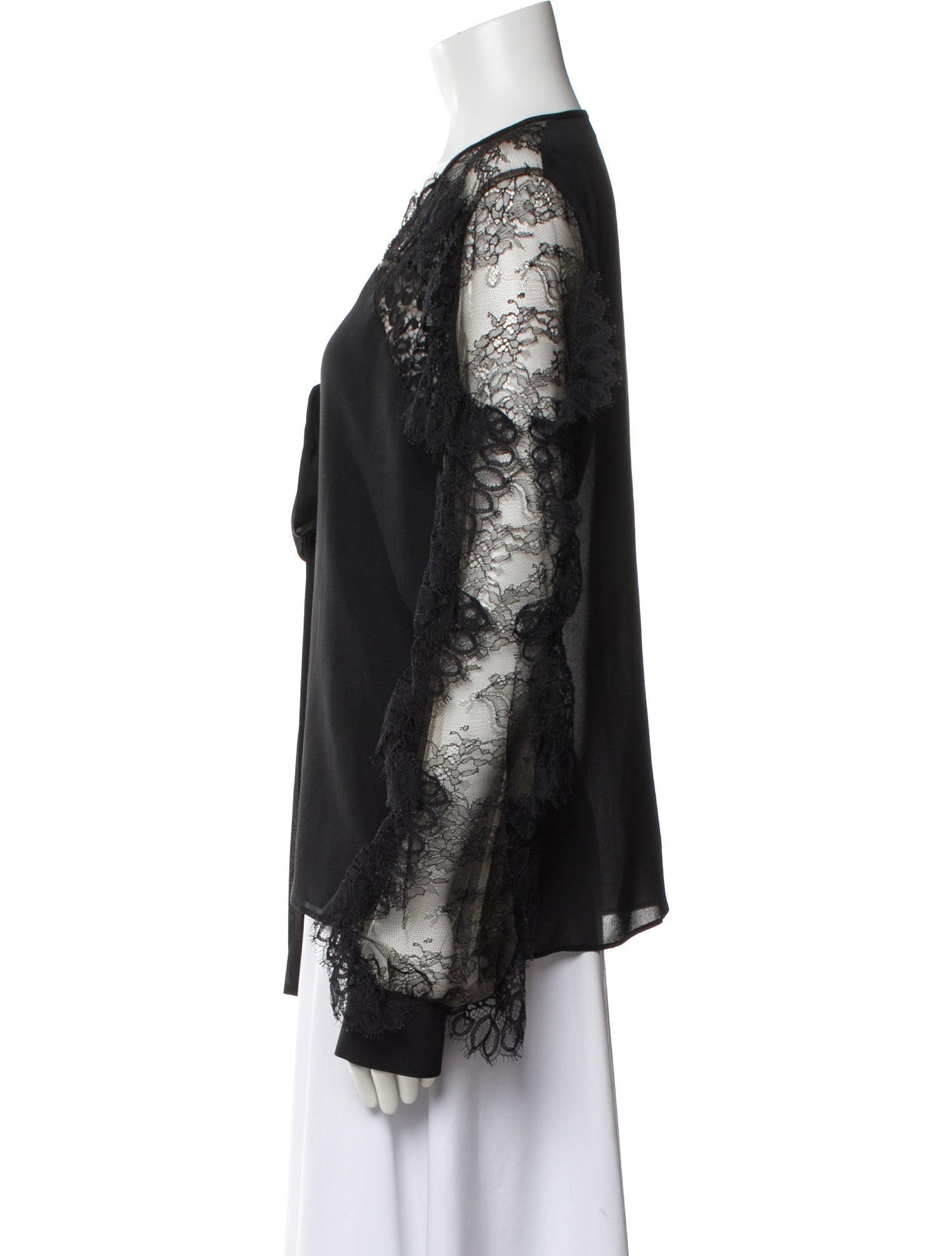 Elie Saab Lace Pattern V-Neck Blouse