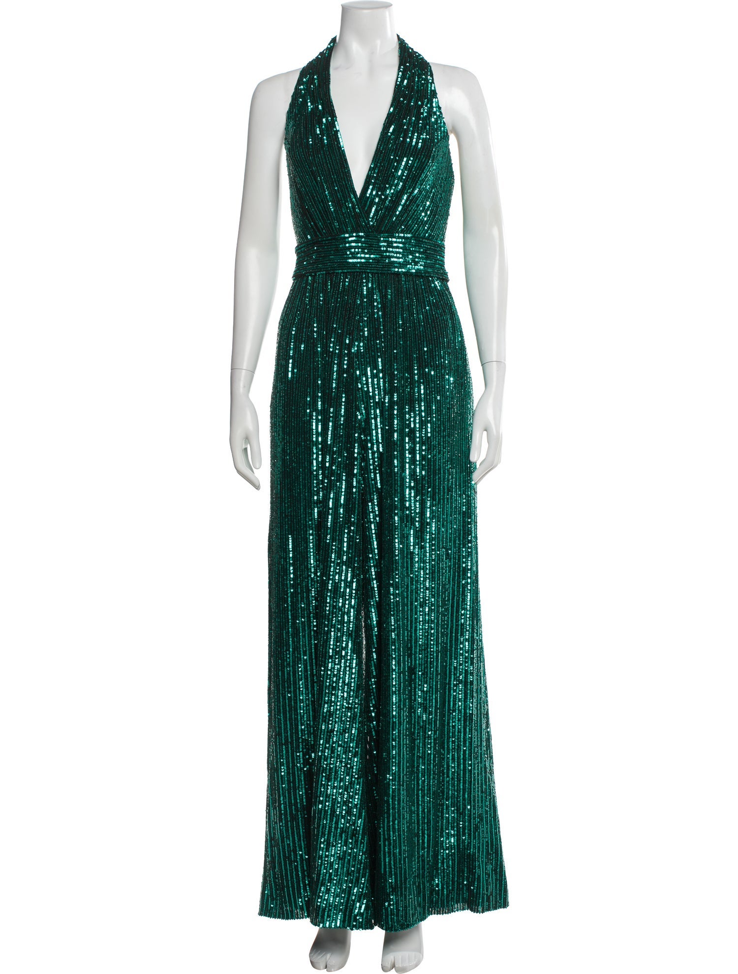 Elie Saab Sequin Halterneck Jumpsuit