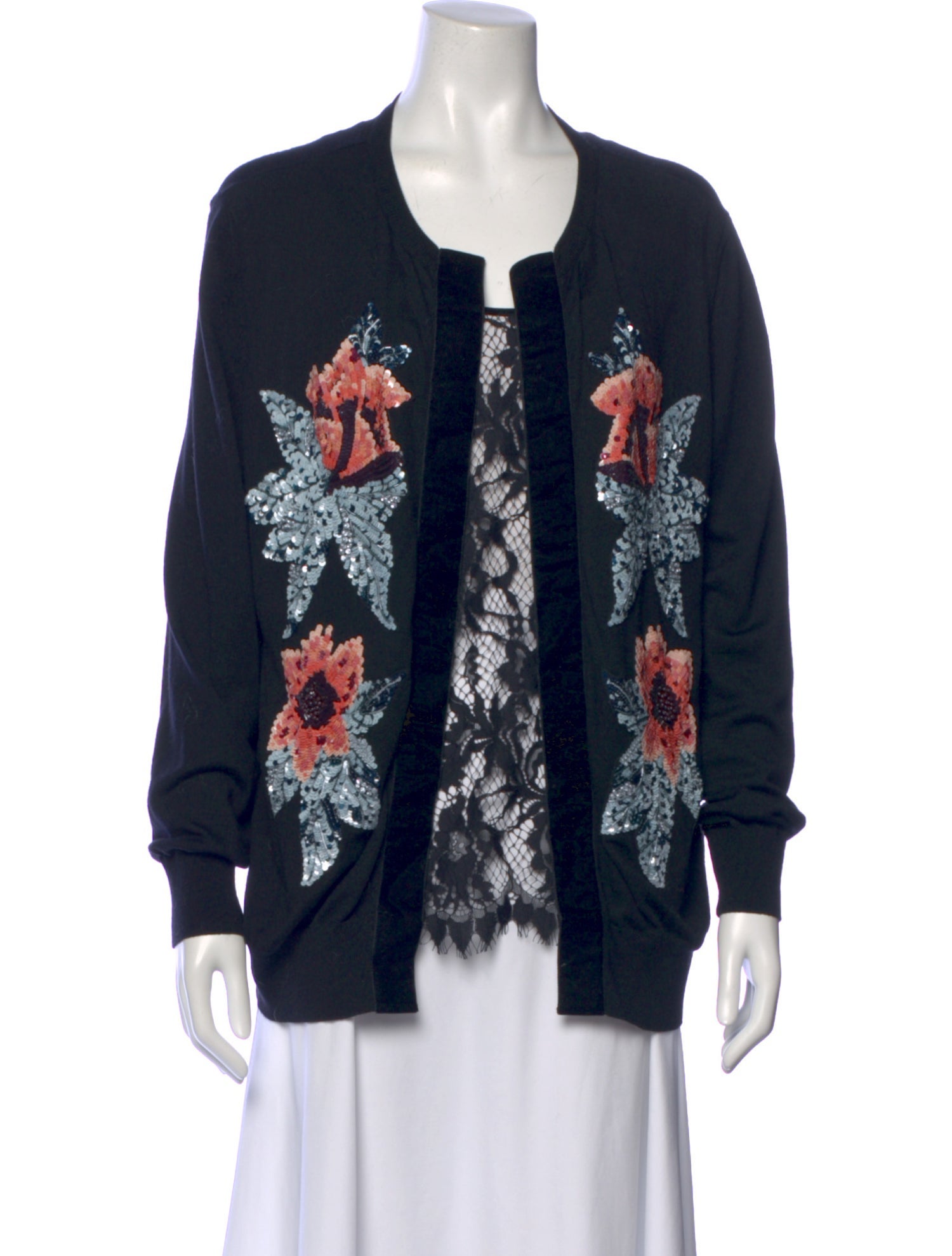 Elie Saab Merino Wool Printed Sweater