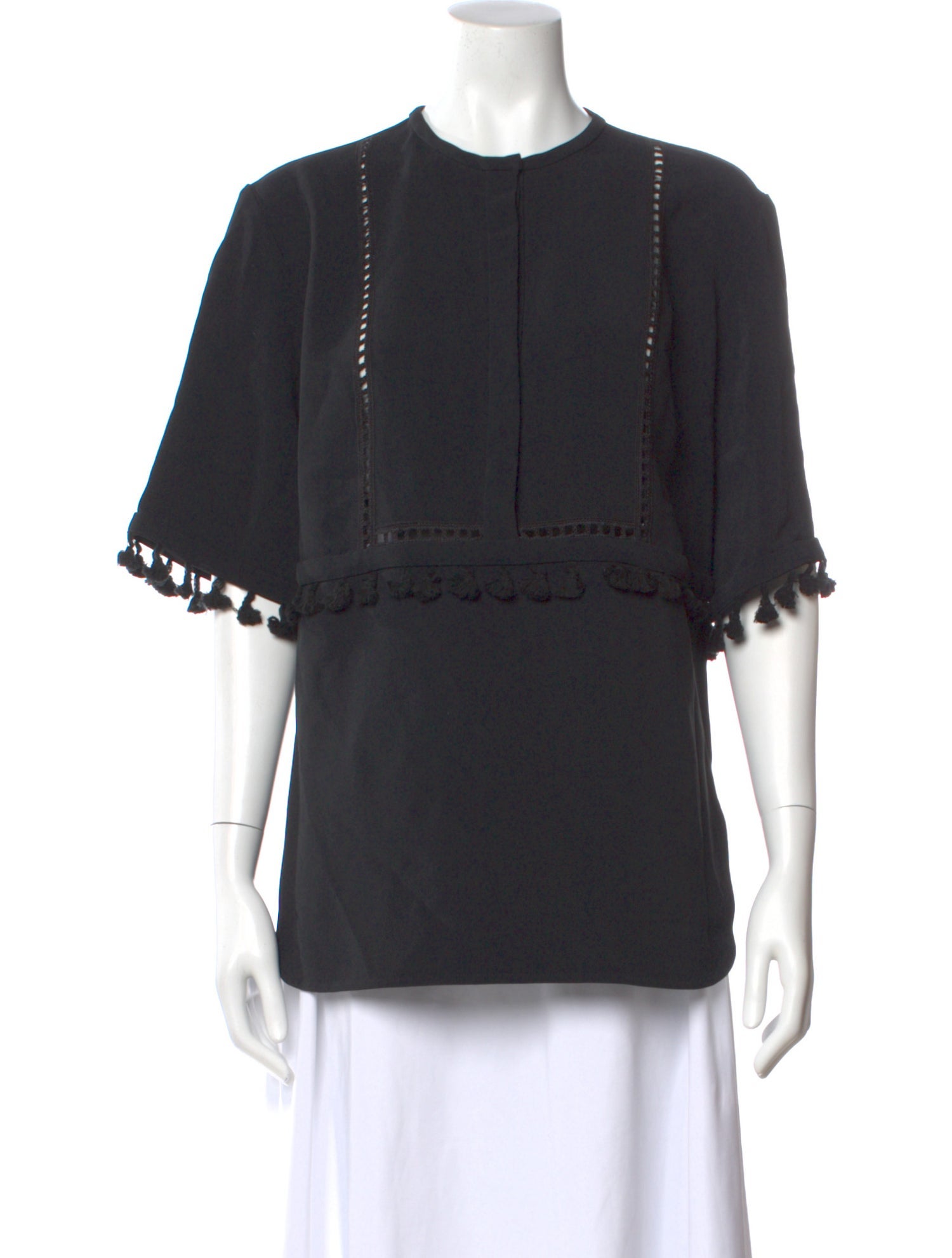 Elie Saab Crew Neck Short Sleeve Blouse w/ Tags