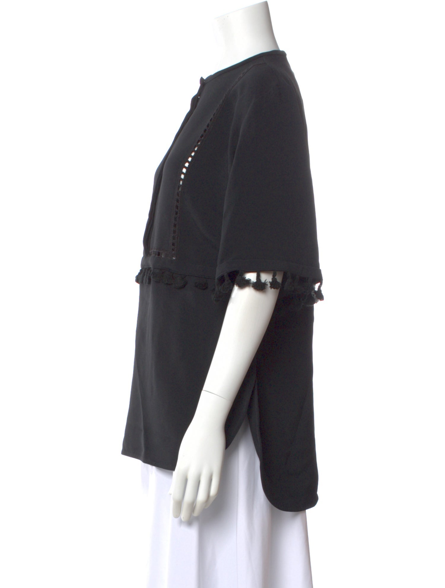 Elie Saab Crew Neck Short Sleeve Blouse w/ Tags