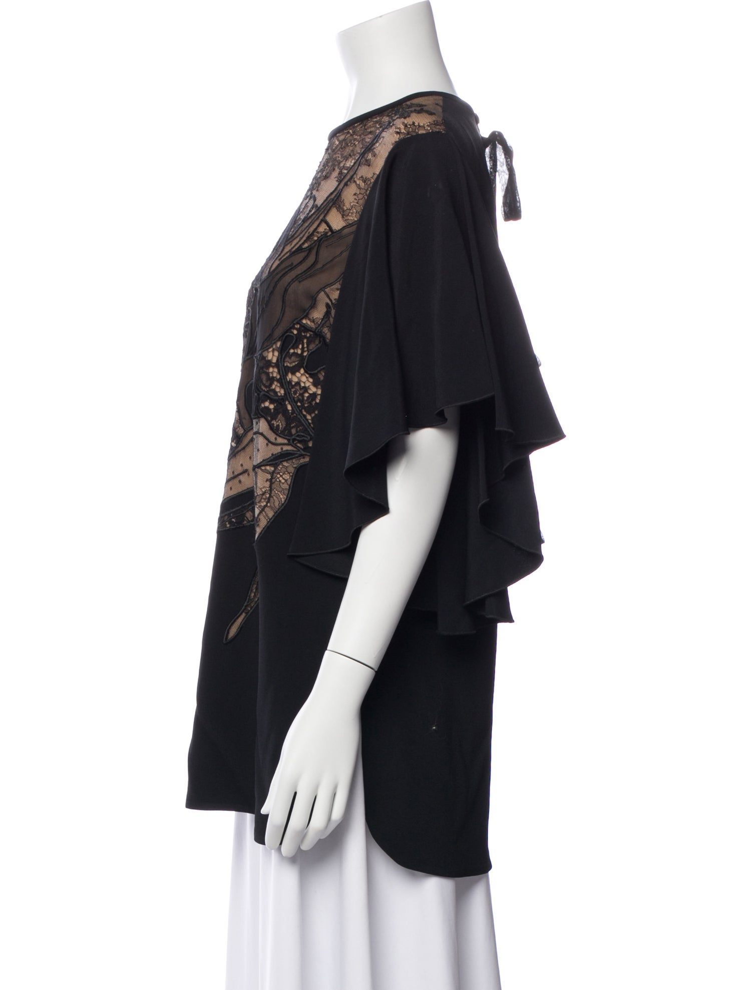 Elie Saab Lace Pattern Crew Neck Top