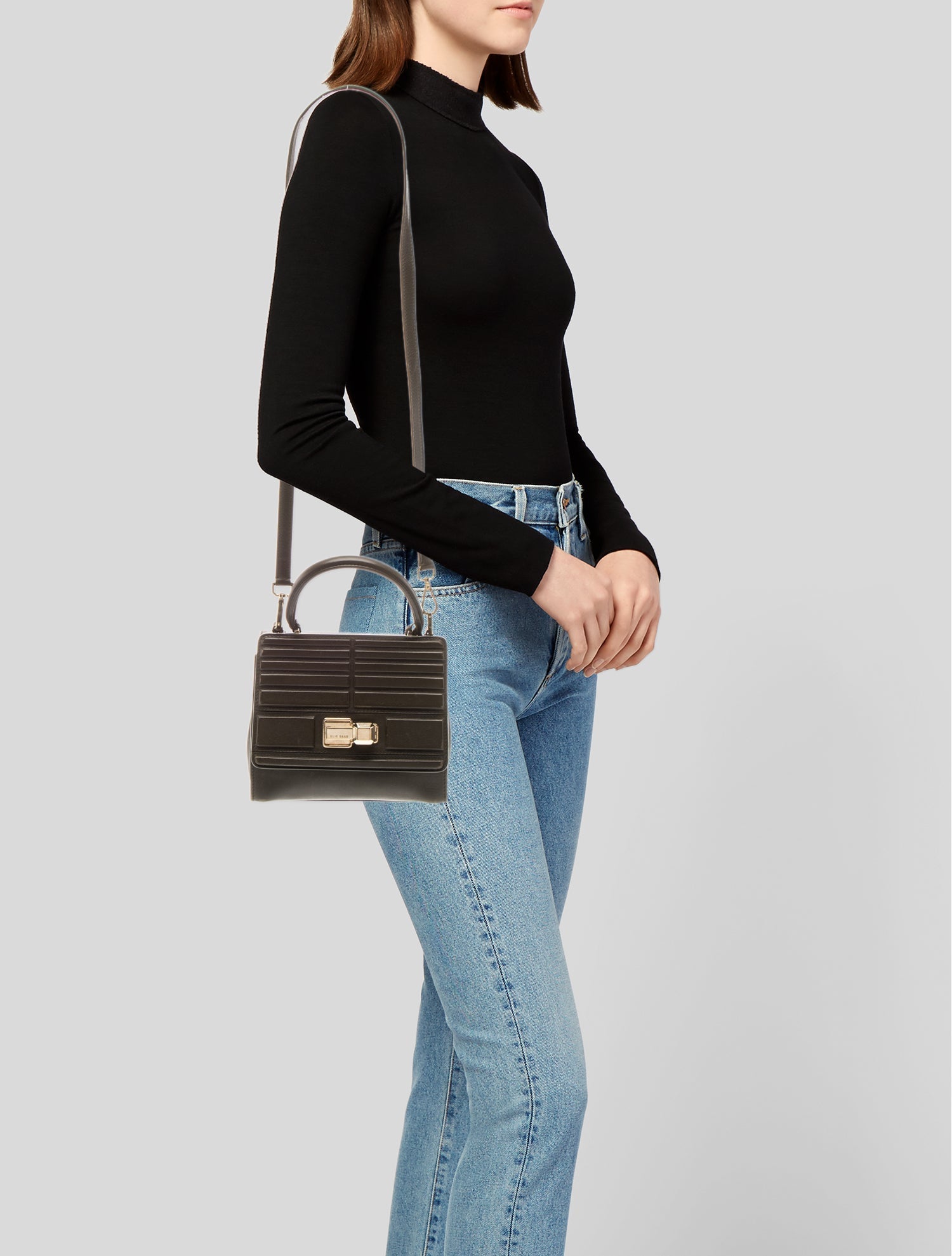 Elie Saab Leather Top Handle Bag