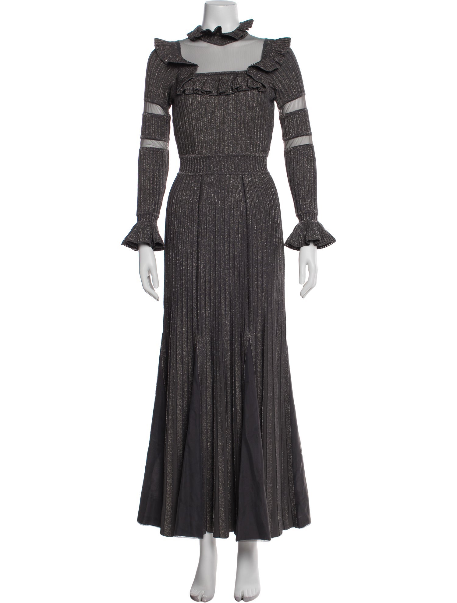 Elie Saab Striped Long Dress