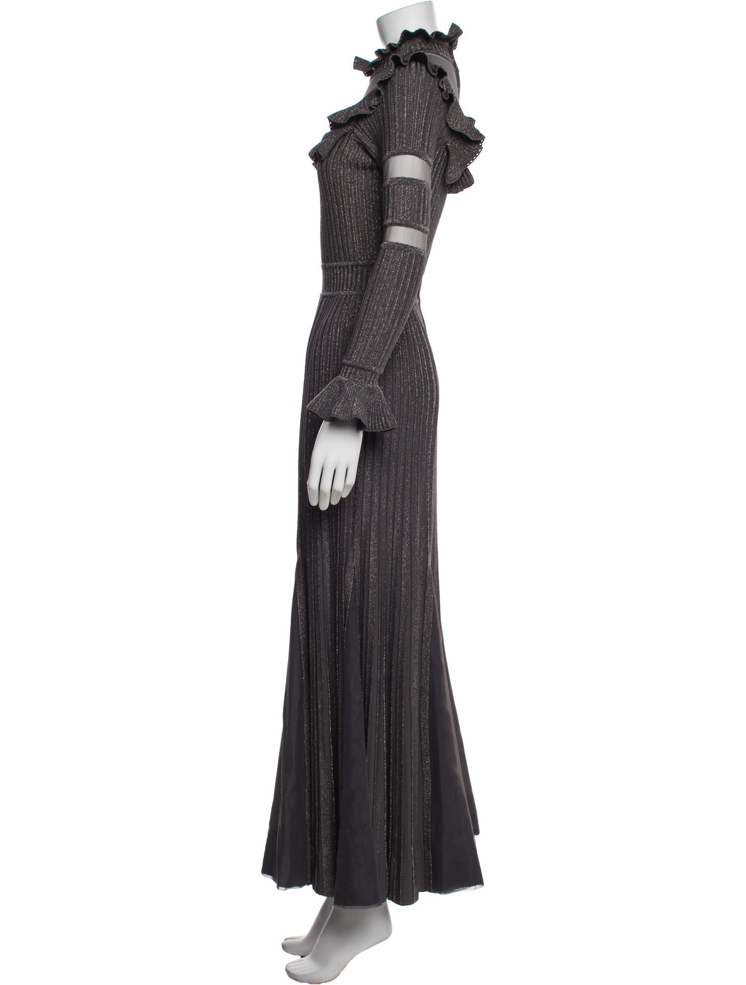 Elie Saab Striped Long Dress