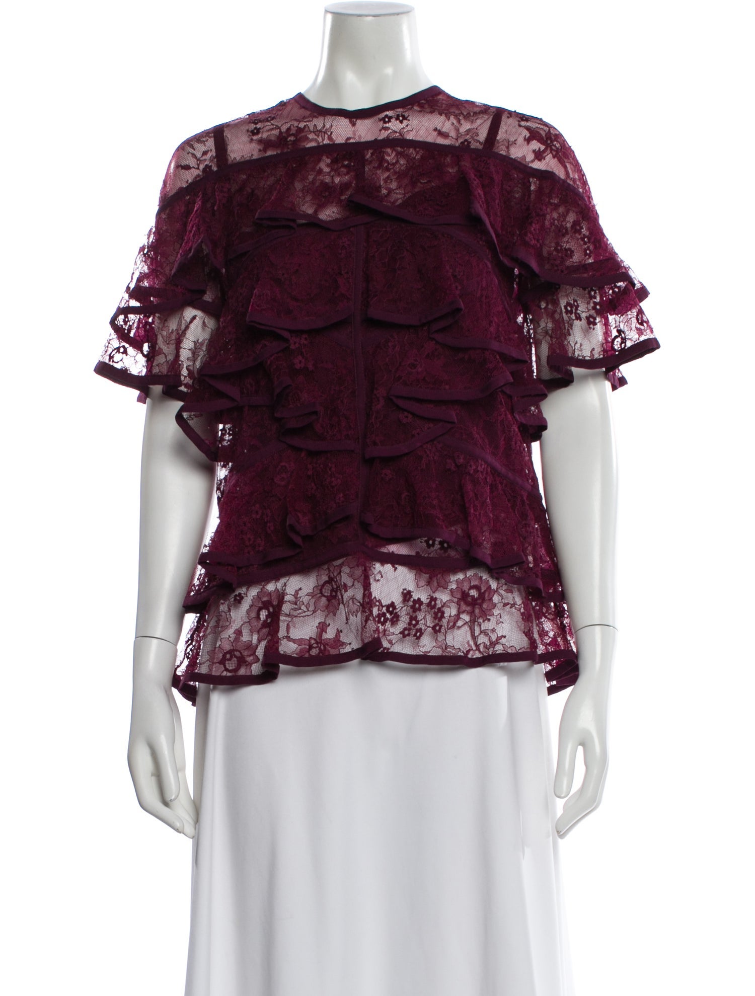 Elie Saab Silk Lace Pattern Blouse w/ Tags