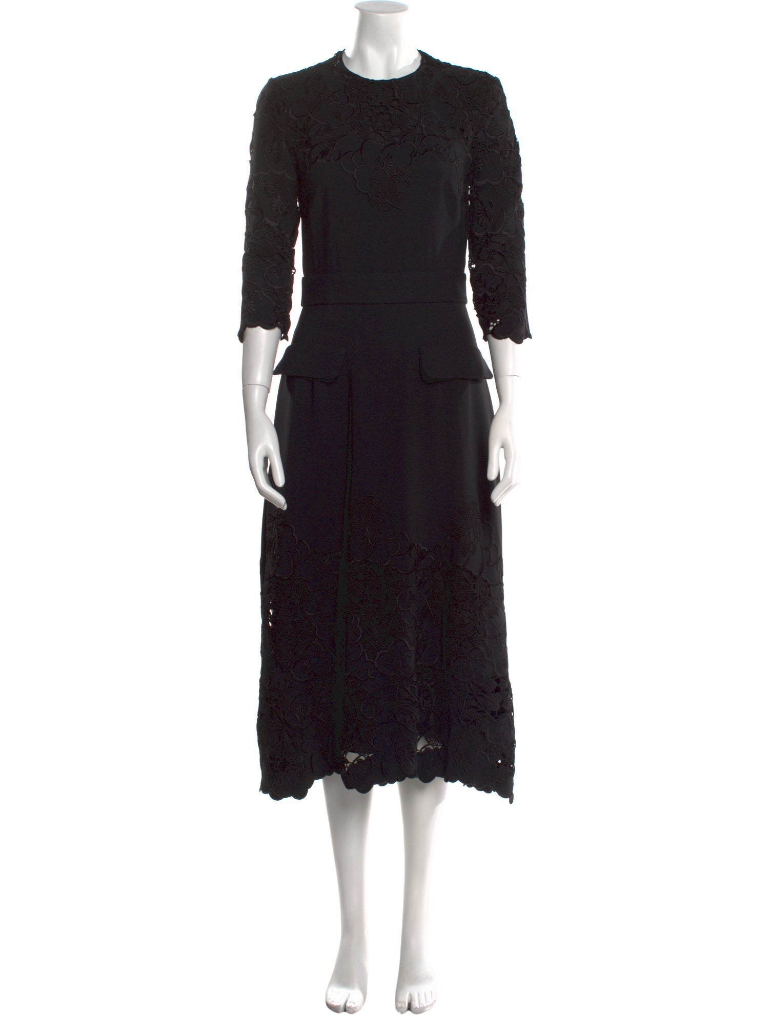 Elie Saab Crew Neck Long Dress