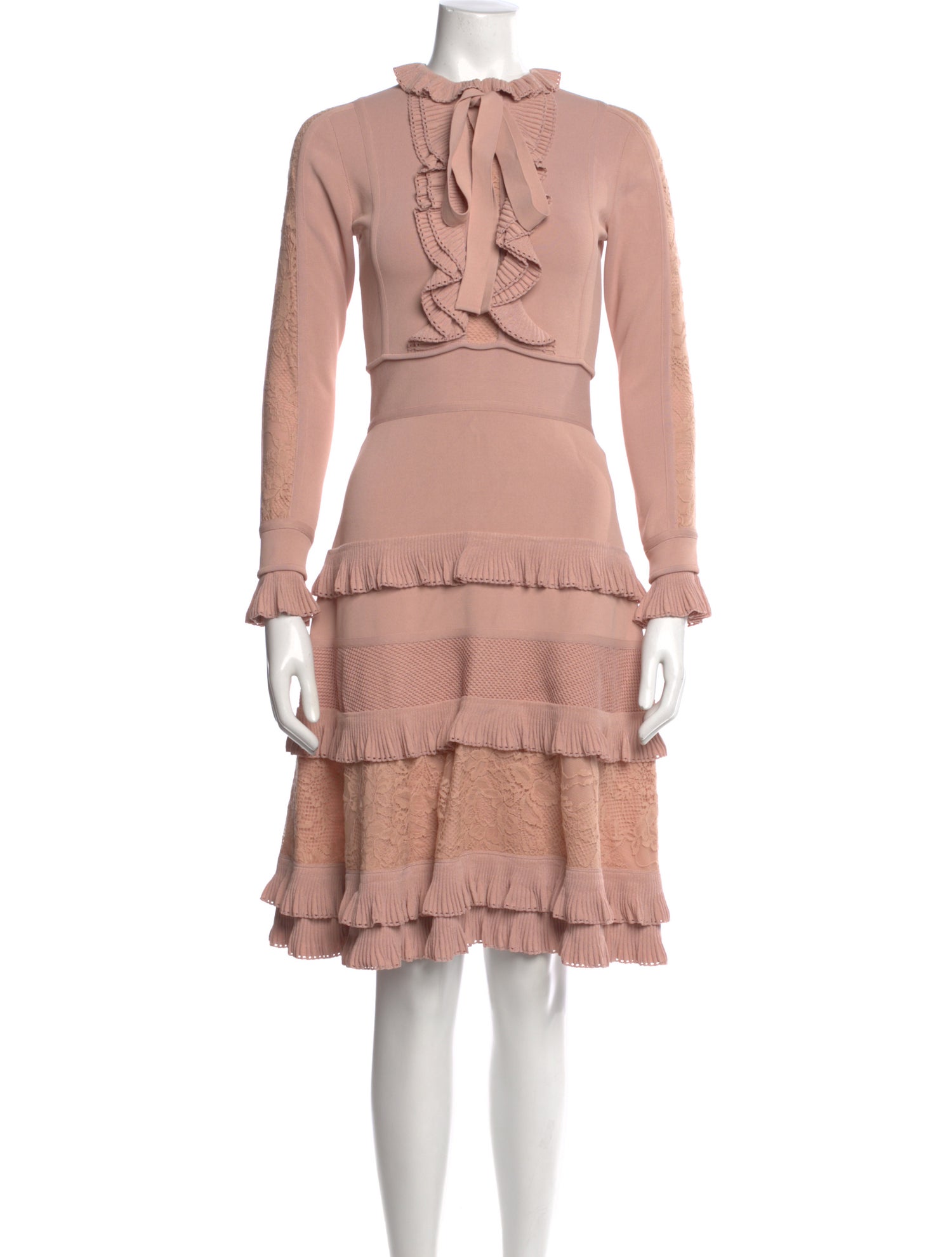 Elie Saab Mock Neck Mini Dress
