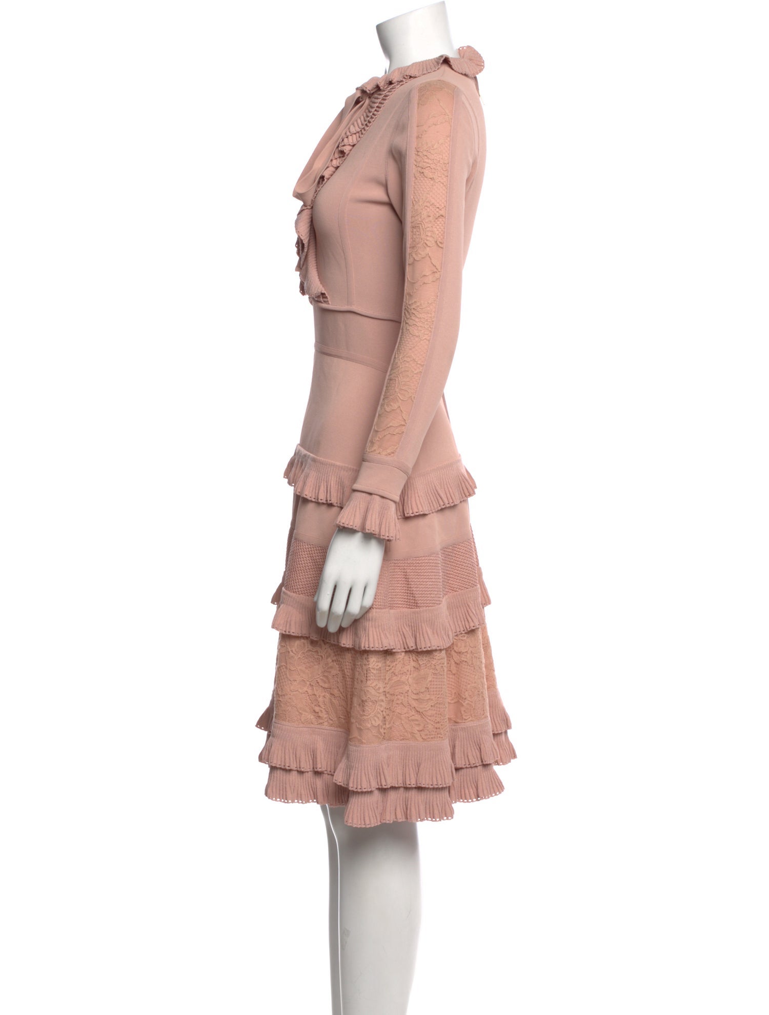 Elie Saab Mock Neck Mini Dress