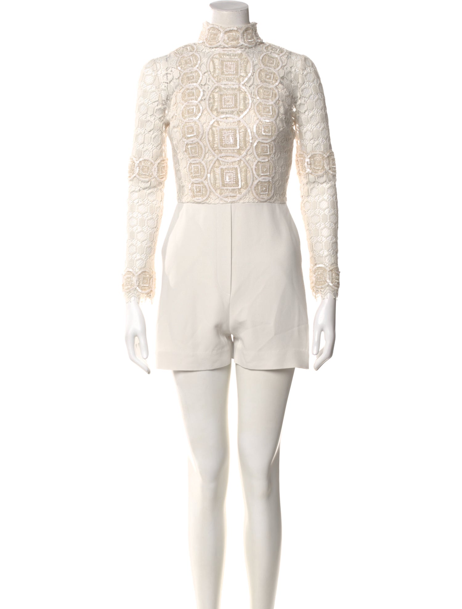 Elie Saab Mock Neck Romper