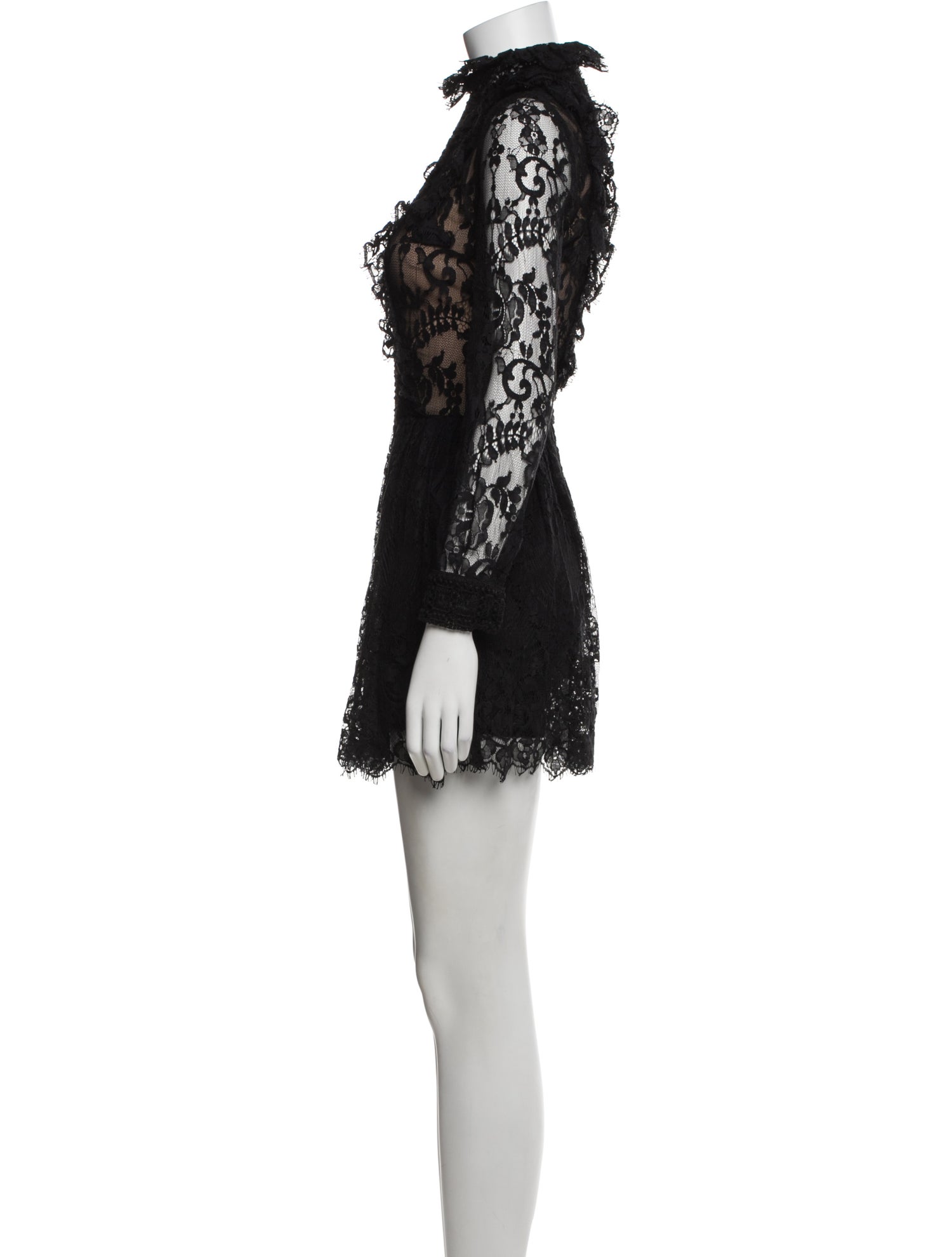Elie Saab Lace Pattern Cowl Neck Romper