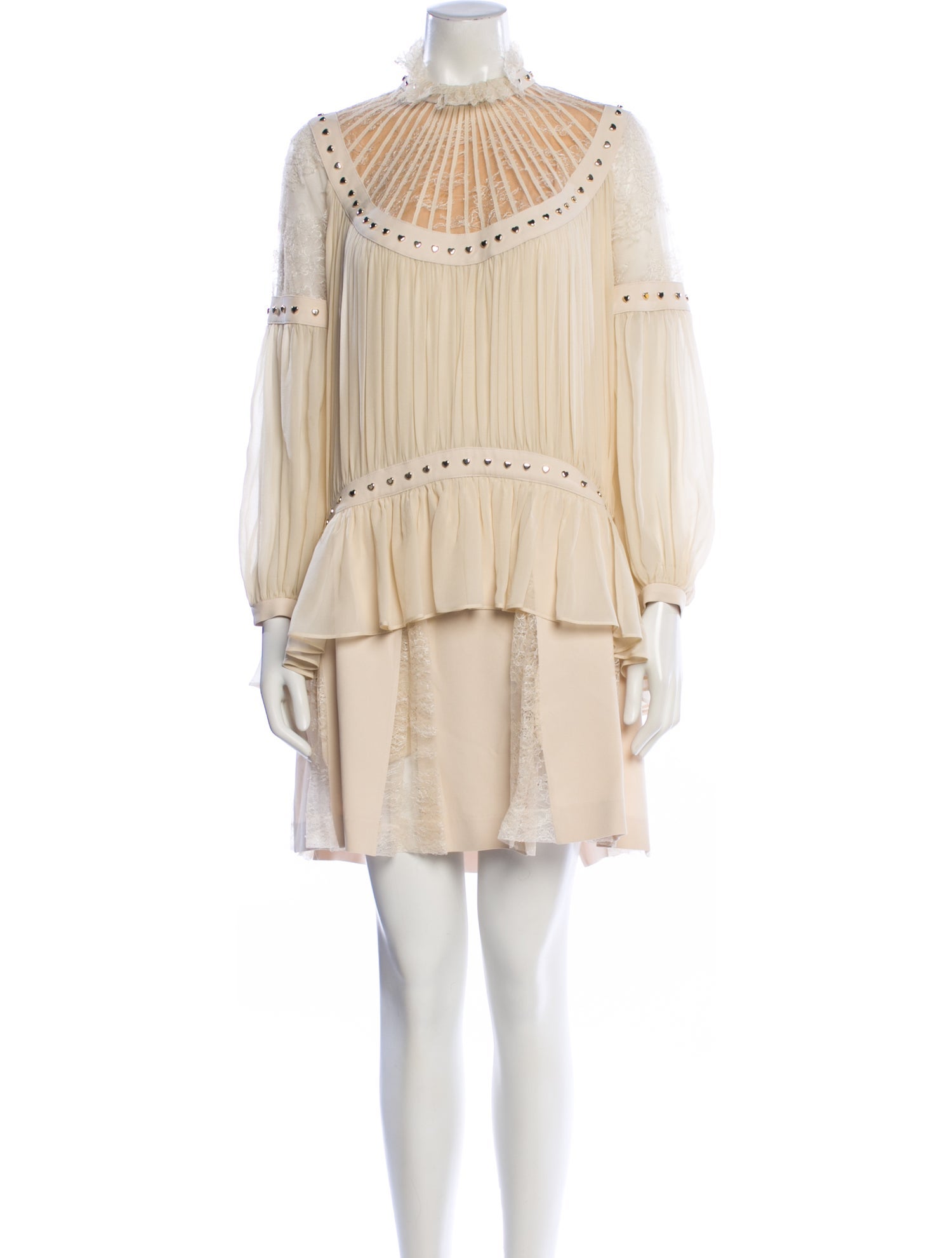 Elie Saab Mock Neck Mini Dress