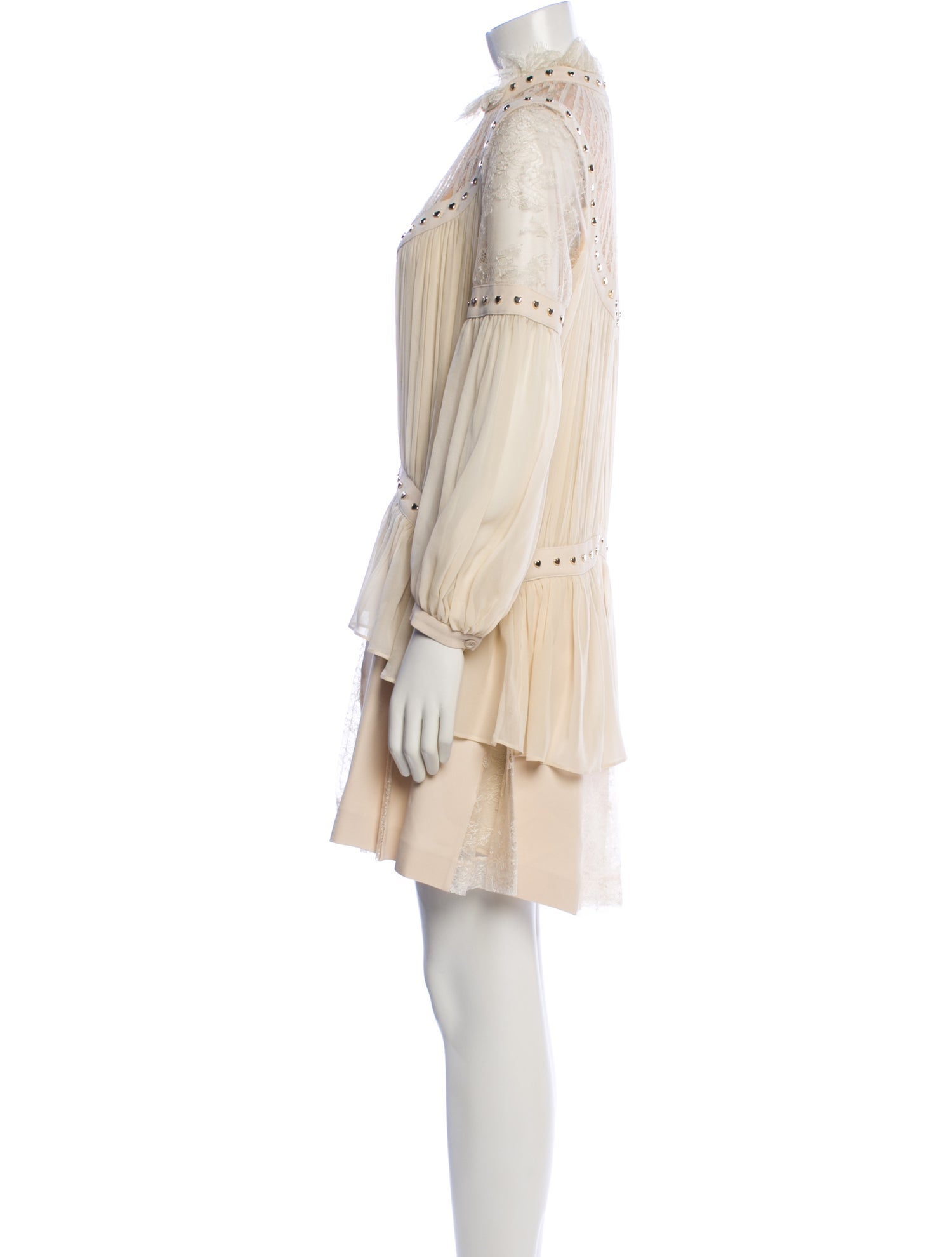 Elie Saab Mock Neck Mini Dress
