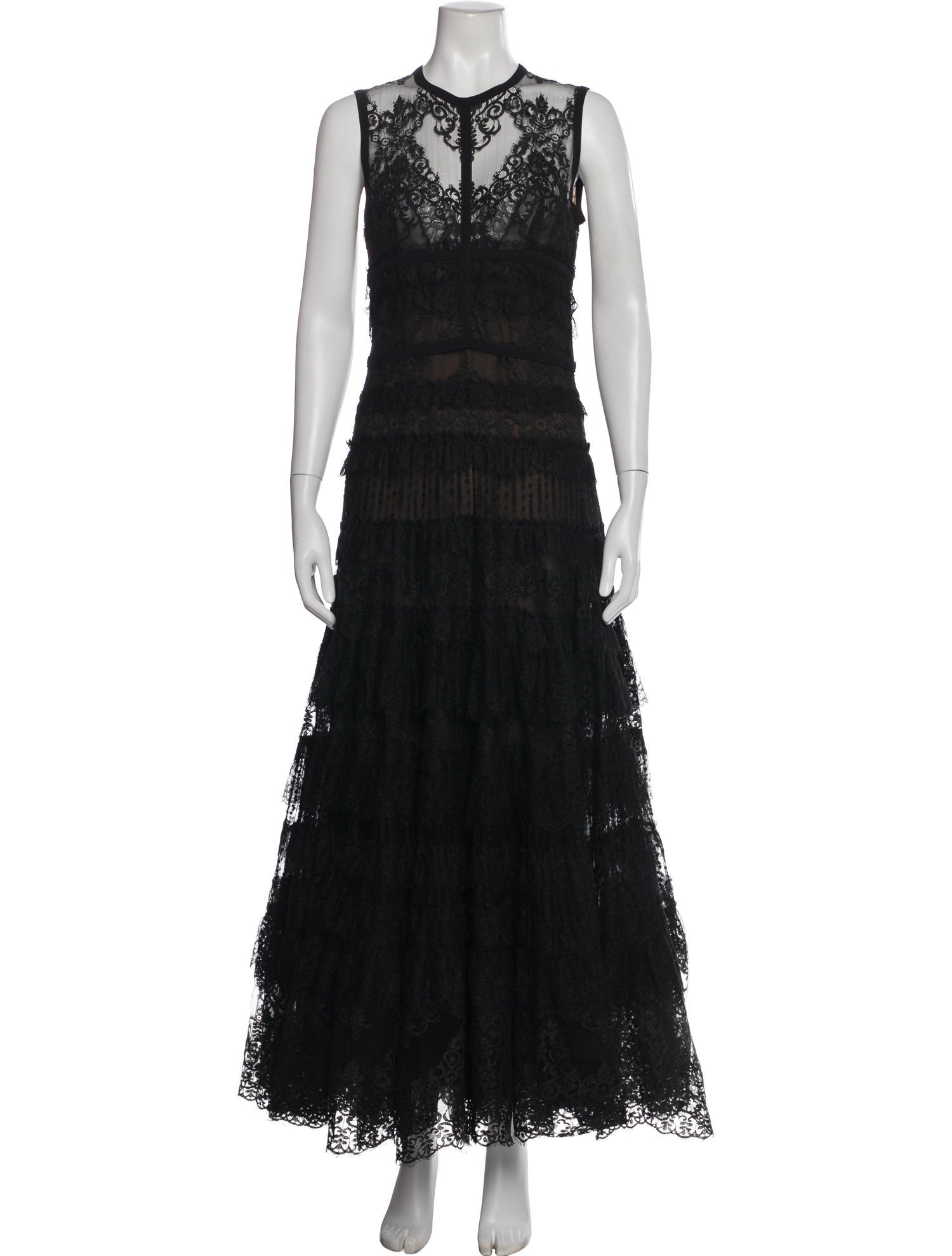 Elie Saab Crew Neck Long Dress