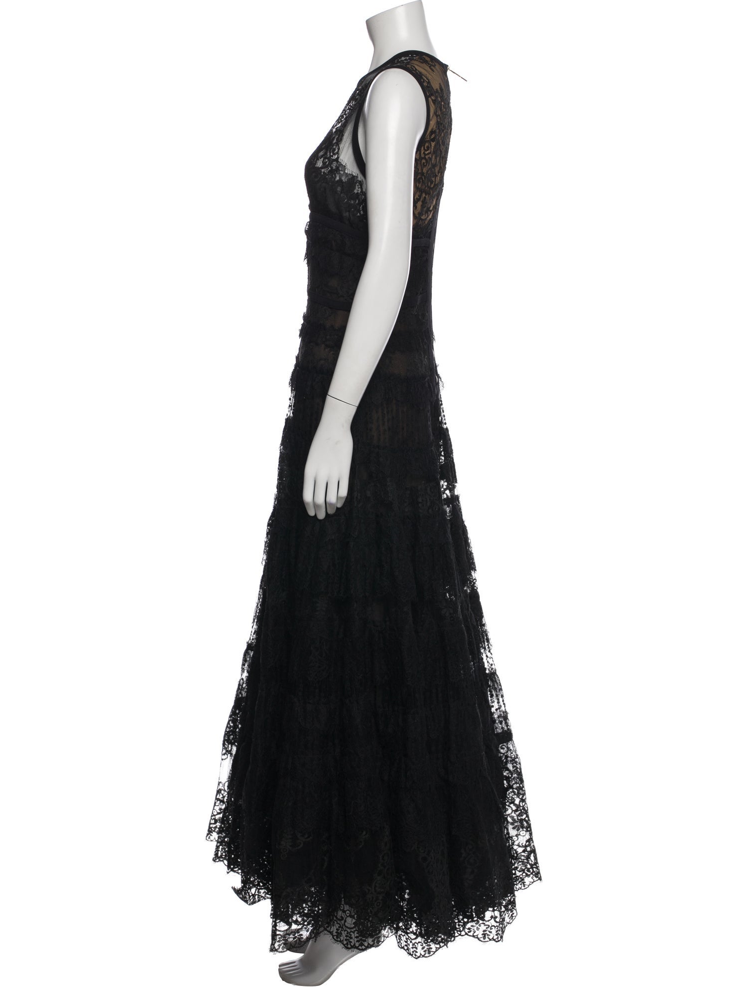 Elie Saab Crew Neck Long Dress