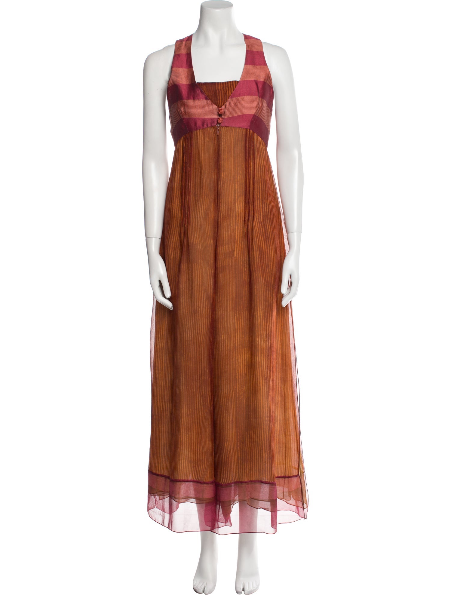 Elizabeth Fillmore Striped Square Neckline Jumpsuit