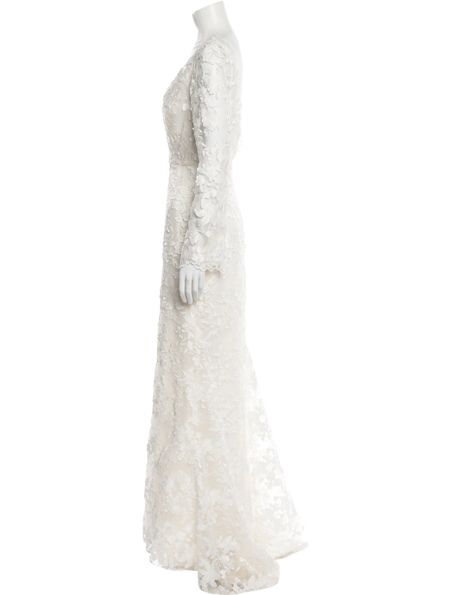 Elizabeth Fillmore Lace Pattern Long Dress