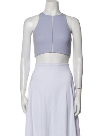 Elizabeth Kennedy Crew Neck Sleeveless Crop Top