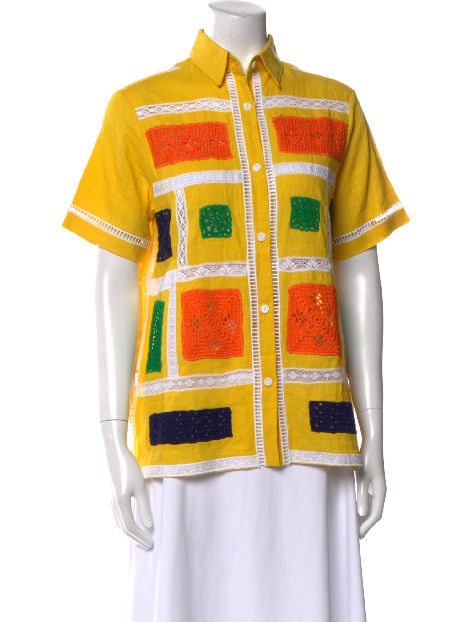 éliou Linen Printed Button-Up Top