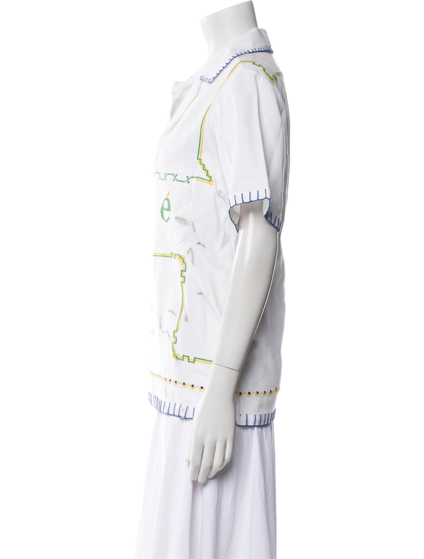 éliou Printed Short Sleeve Button-Up Top