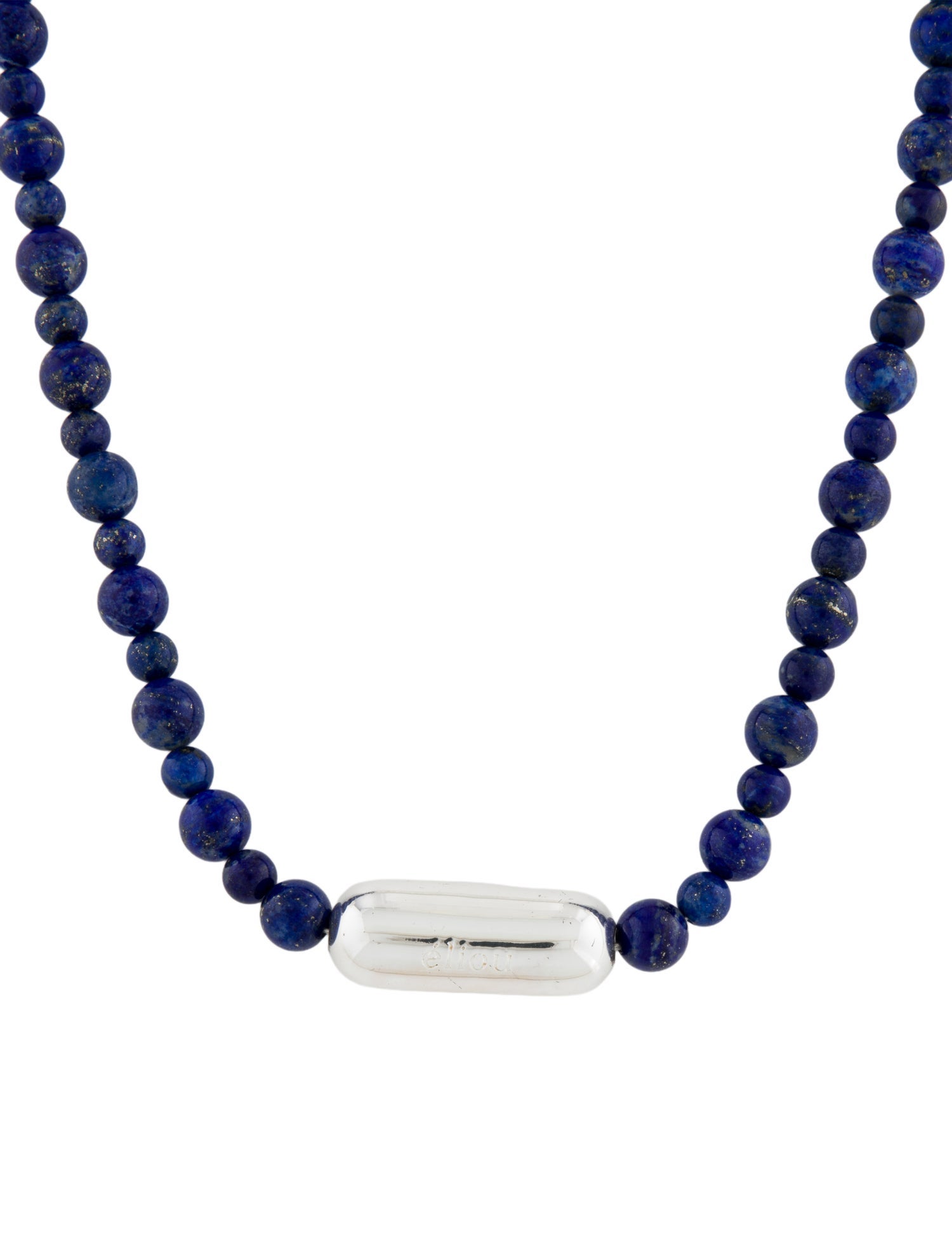 éliou Lapis Lazuli Branded Capsule Bead Necklace