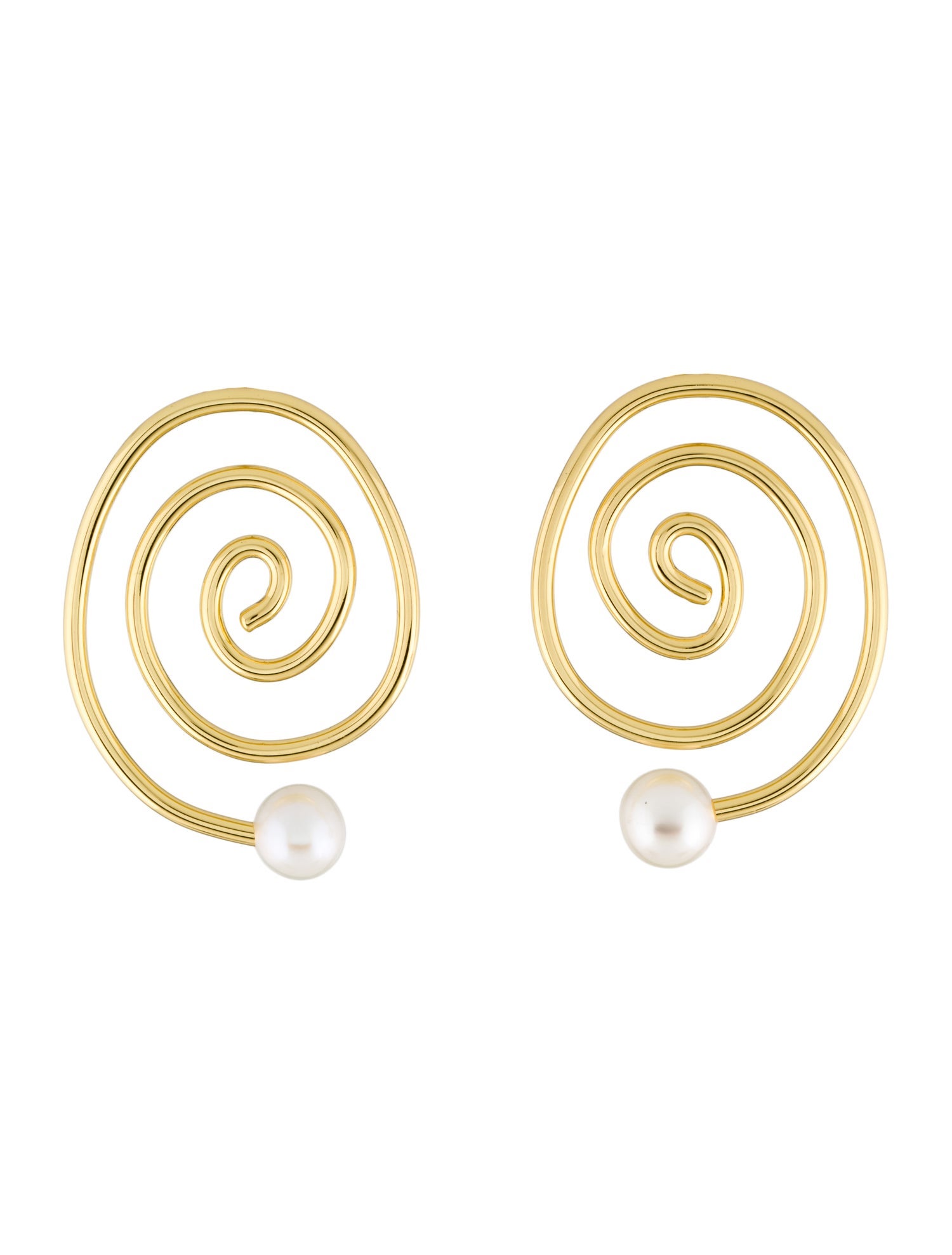 éliou Pearl Espiral Drop Earrings