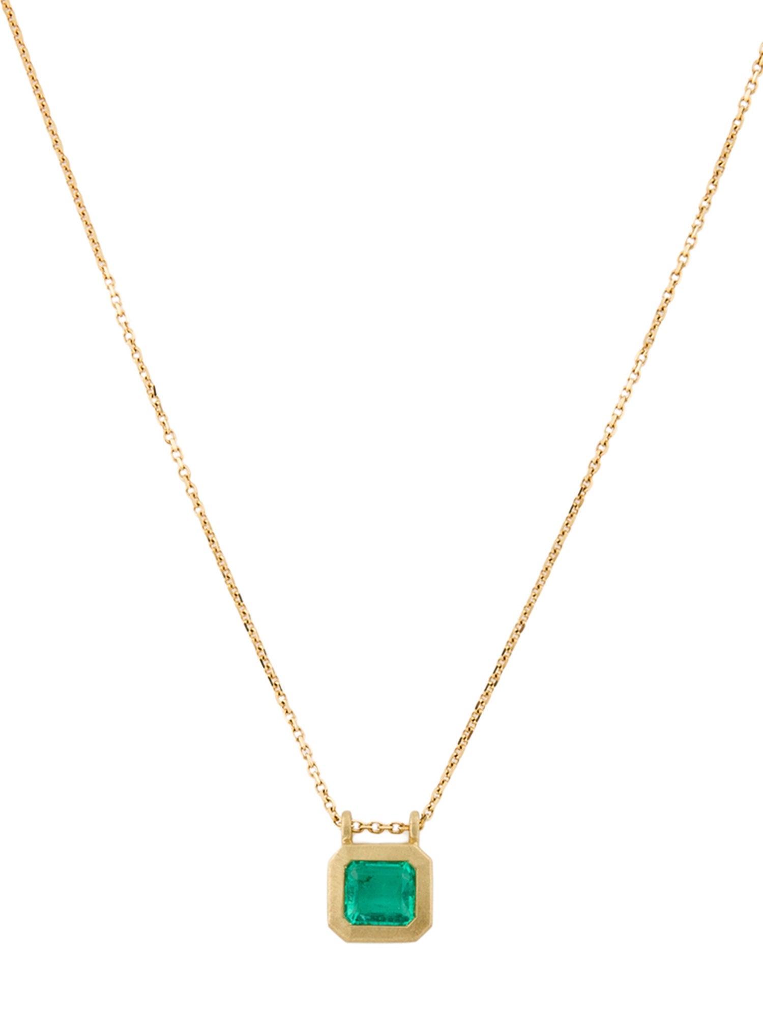 Elizabeth Street 18K Emerald Pendant Necklace