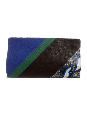 Elisabeth Weinstock Large Snakeskin Qatar Clutch
