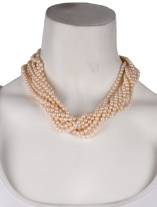 Elizabeth Locke 18K Mother of Pearl Doublet & Pearl Multistrand Necklace