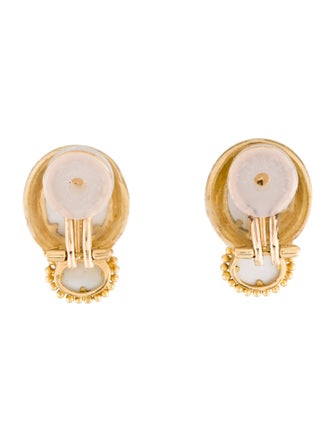 Elizabeth Locke 19K Mother of Pearl & Aquamarine Doublet Convertible Earclips