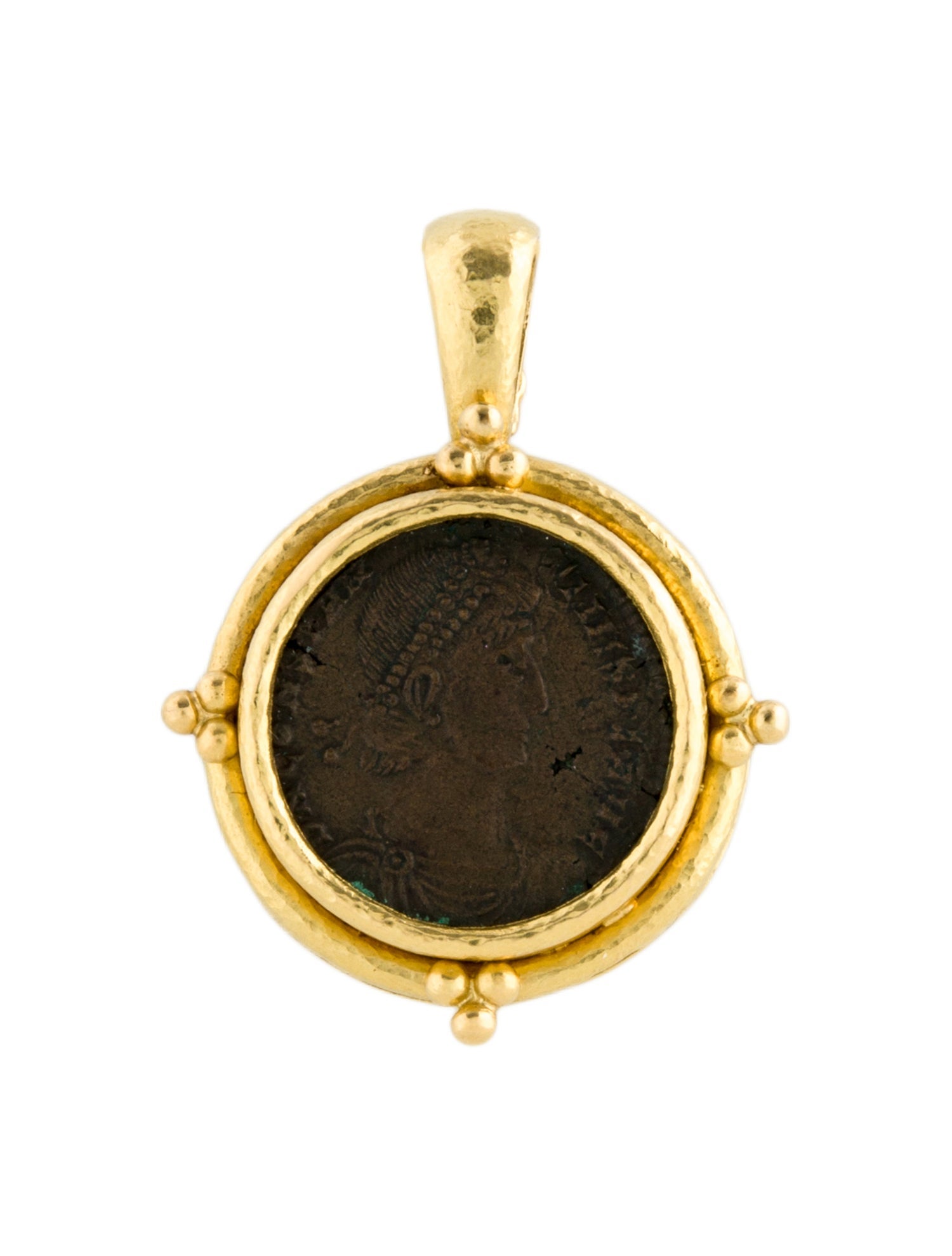 Elizabeth Locke 19K Ancient Coin Pendant