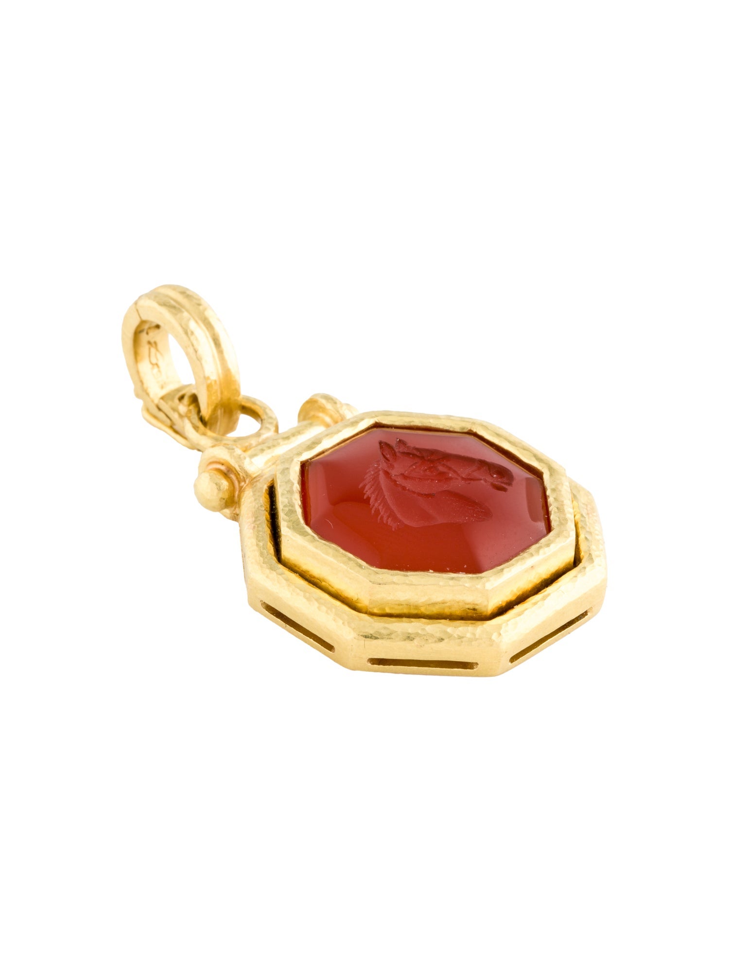 Elizabeth Locke 19K Carnelian Intaglio Pendant