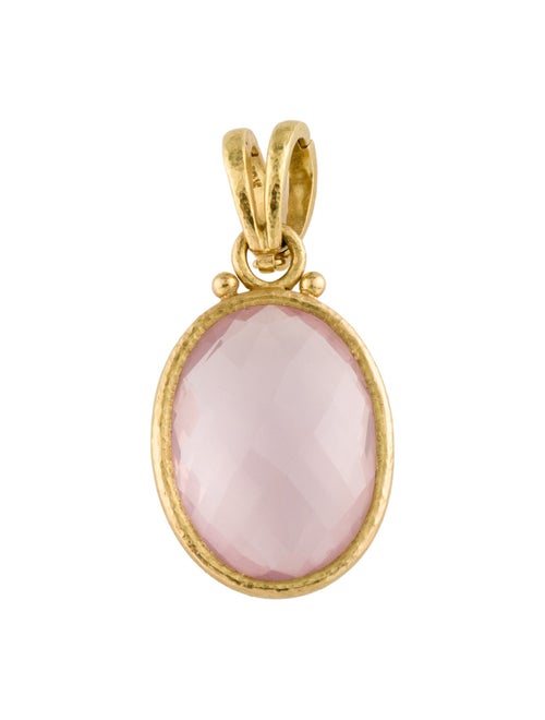 Elizabeth Locke 18K Rose Quartz Pendant Enhancer