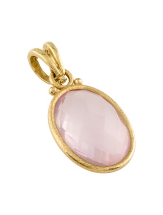 Elizabeth Locke 18K Rose Quartz Pendant Enhancer