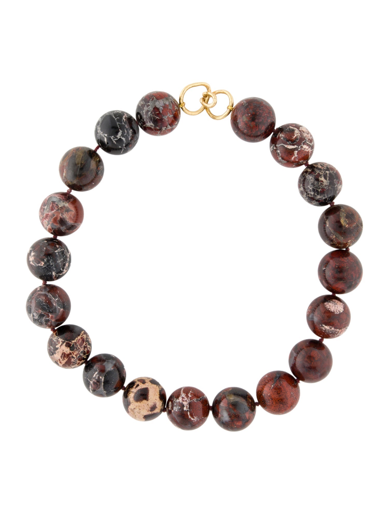 Elizabeth Locke 18K Jasper Bead Necklace