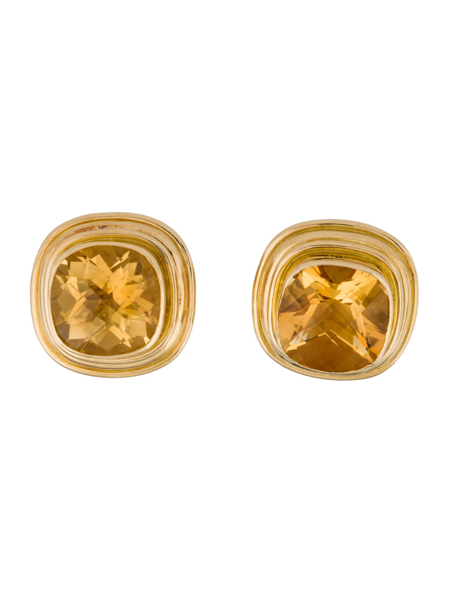 Elizabeth Locke 18K Citrine Convertible Earclip Earrings