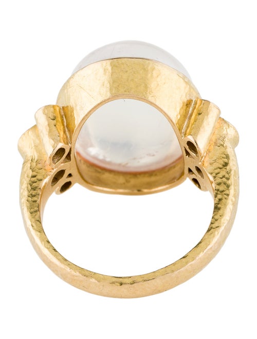 Elizabeth Locke 19K 17.13ctw Moonstone & Diamond Vertical Ring